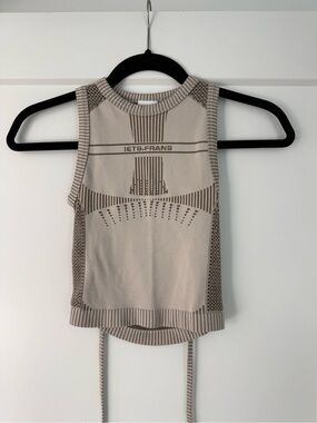 Iets.FRANS Beige Knit Crop Tank Top